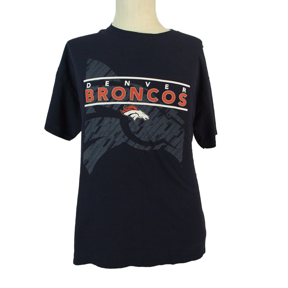 Majestic Shirt Mens XL Blue Denver Broncos 2017 Schedule Graphic Tee Cotton